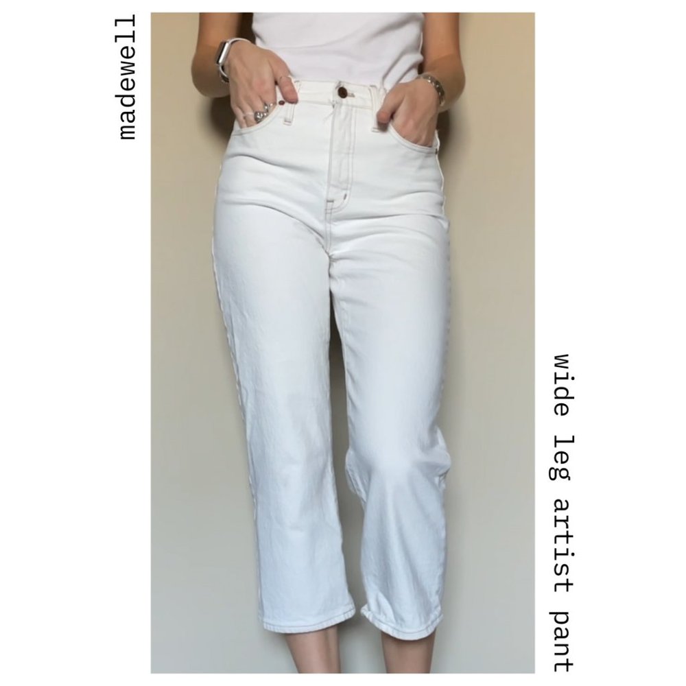 Madewell White Wide Leg Jeans - 4
